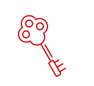 King's Escape Room Key Bright Red